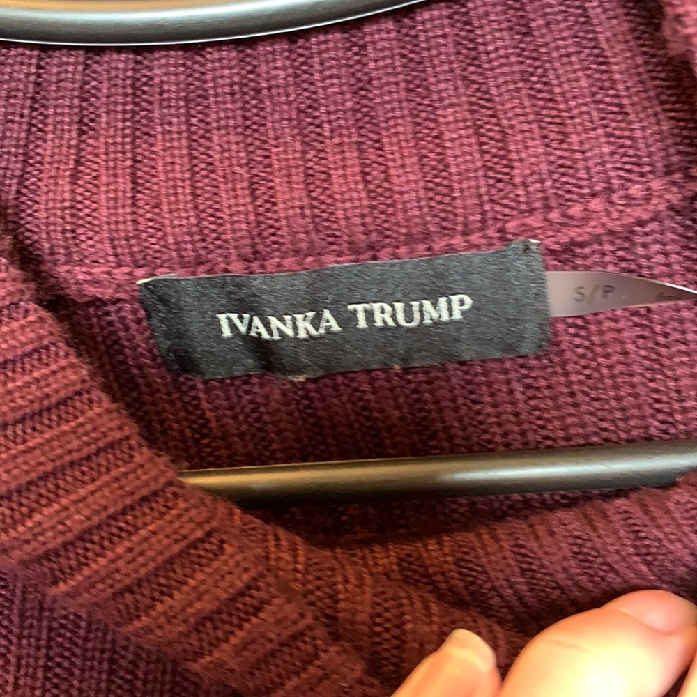 Ivanka Trump Purple Sweater Ruffle Detail Size S